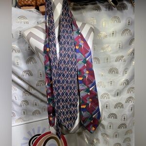 Elegant Multicolor Geometric Men's Tie Set